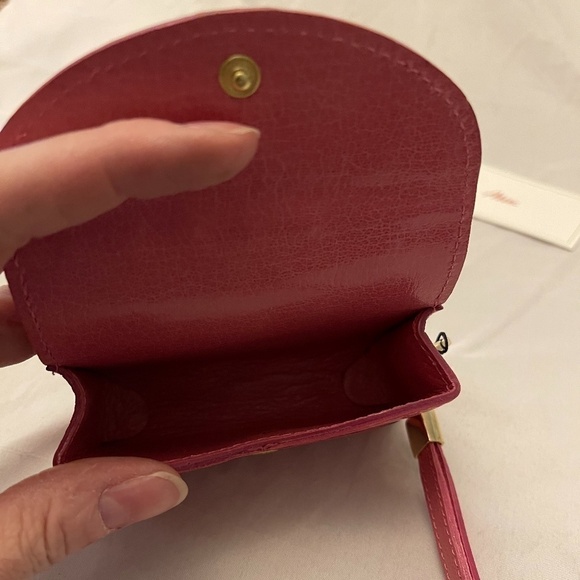 Abas Pink Leather with Gold Studs Wristlet - Picture 4 of 4